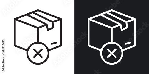 Delivery cancelled outlined icon vector collection.