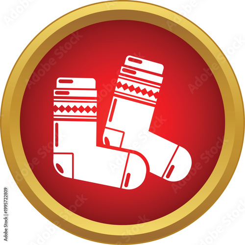 Warm knitted socks pair representing winter holidays and comfort