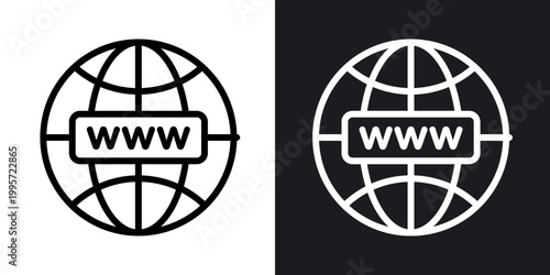 Domain outlined icon vector collection.