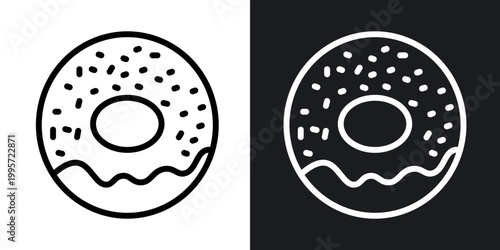 Donut outlined icon vector collection.