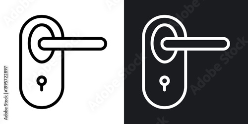Doorknob outlined icon vector collection.