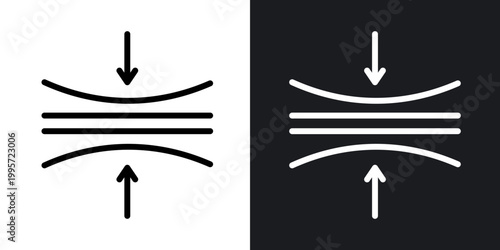 Elasticity outlined icon vector collection.