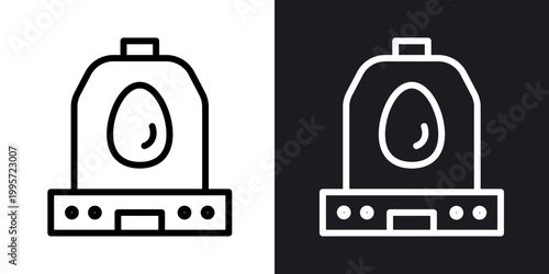 Egg incubator outlined icon vector collection.