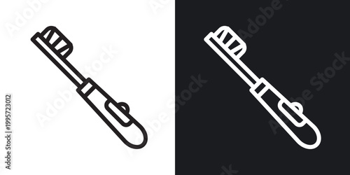 Electric toothbrush outlined icon vector collection.