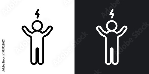Energized human outlined icon vector collection.
