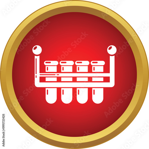 Test tubes with caps in a laboratory rack for scientific experimenting