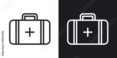 First aid kit outlined icon vector collection.