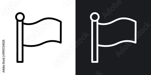 Flag outlined icon vector collection.