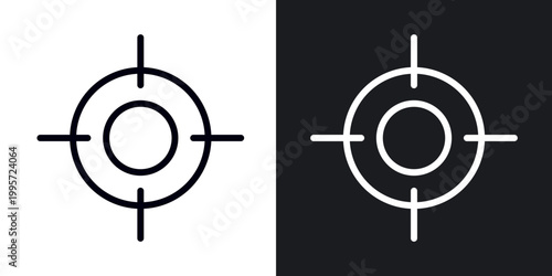 Focus outlined icon vector collection.