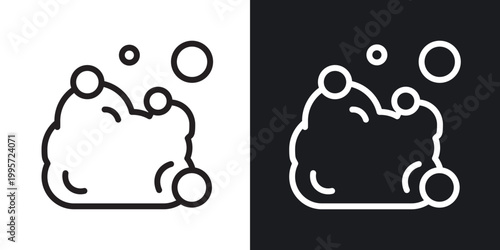 Foam outlined icon vector collection.