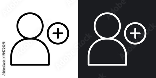 Follow outlined icon vector collection.