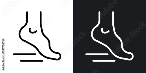 Foot side view outlined icon vector collection.