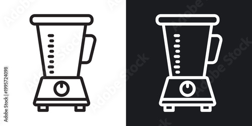 Food processor outlined icon vector collection.