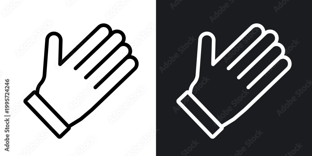 Fototapeta premium Gloves outlined icon vector collection.