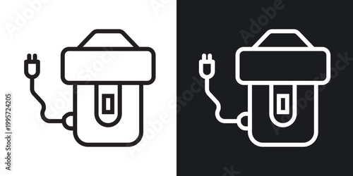 Billede på lærred Garbage disposal outlined icon vector collection.