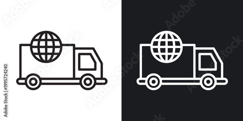 Global Logistic outlined icon vector collection.