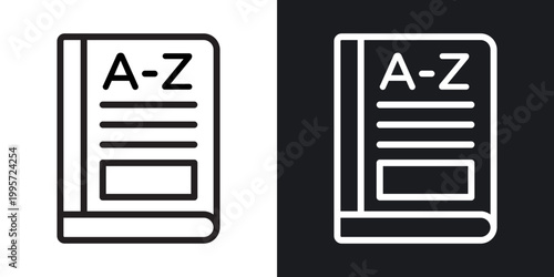 Glossary outlined icon vector collection.