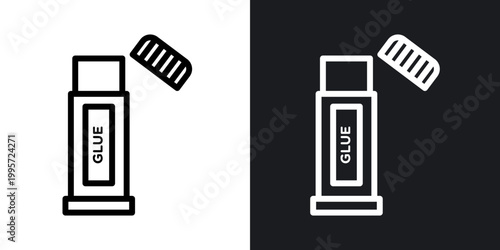 Glue stick outlined icon vector collection.