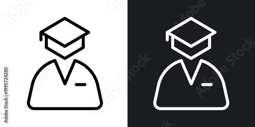 Graduated outlined icon vector collection.