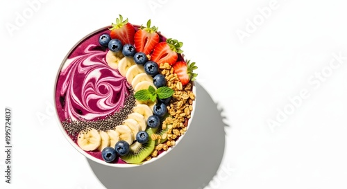 Delicious Acai Bowl Topped With Fresh Fruits and Granola, A Healthy Breakfast Treat