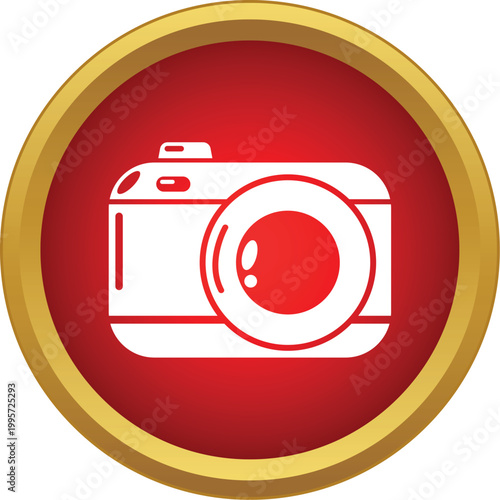 Digital camera symbol representing photography and making images in a modern flat style