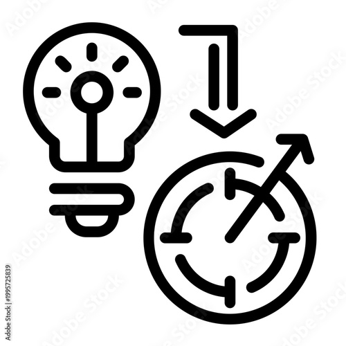 AI Code Processing Line Icon 