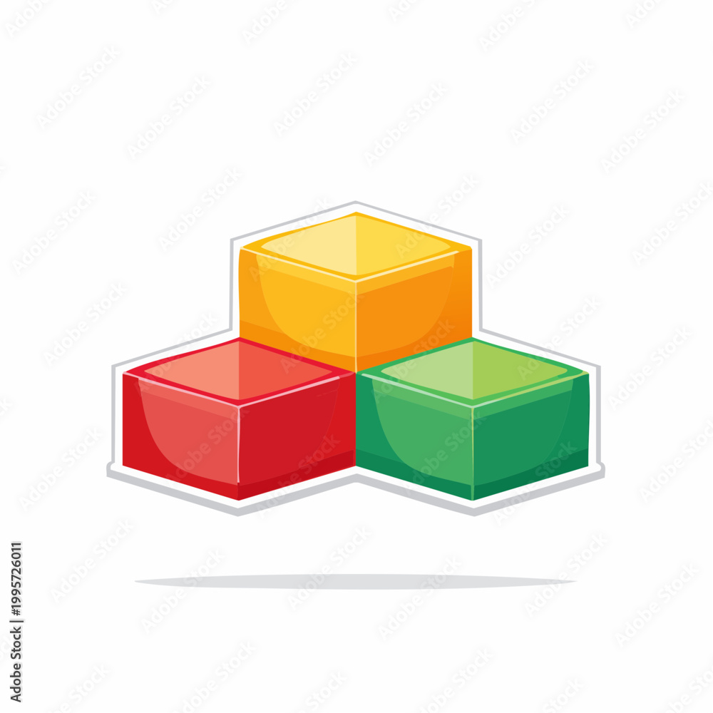 Obraz premium Colorful 3D Cubes on Podium
