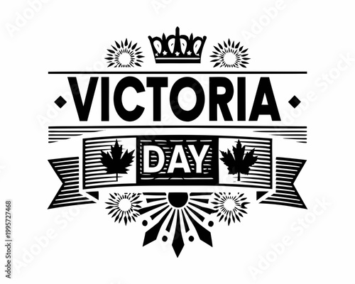 Fotografie Victoria Day Celebration Vector Illustration, Canadian Festive Holiday Design