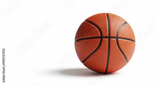 Classic orange basketball on a clean white background with subtle shadow.