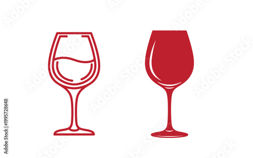 Red wine glasses on white background, one filled with liquid filled wine glass empty wine glass wine red white background