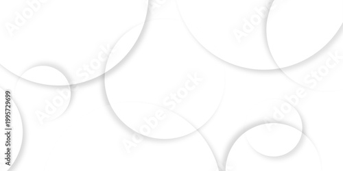 Abstract background with circle white abstract geometric background with soft light white paper circles in design .Gray abstract. Modern design background for report and project presentation template.