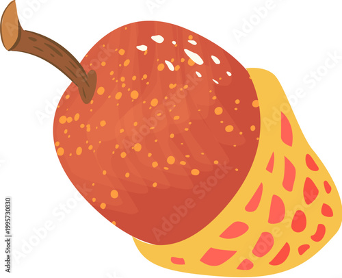 Ripe mango with net covered