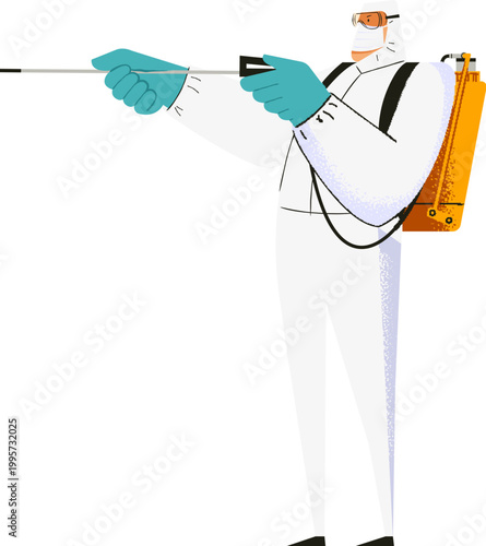 Worker in hazmat suit