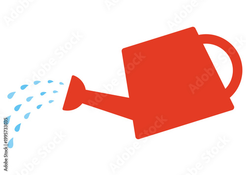 じょうろ　上呂　赤　水やり　イラスト