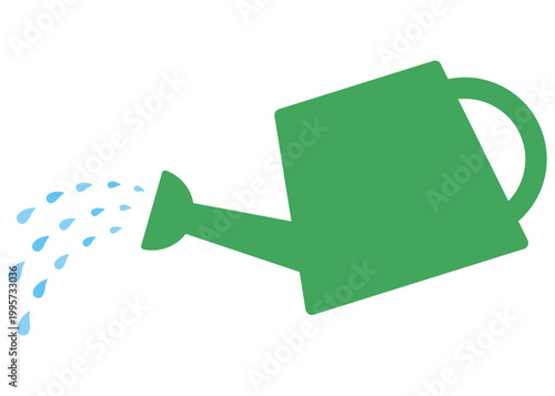 じょうろ　上呂　緑　水やり　イラスト