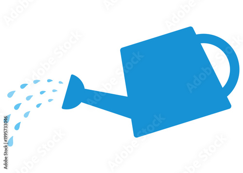 じょうろ　上呂　青　水やり　イラスト