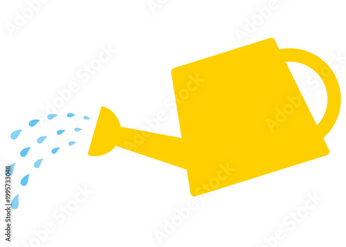 じょうろ　上呂　黄色　水やり　イラスト