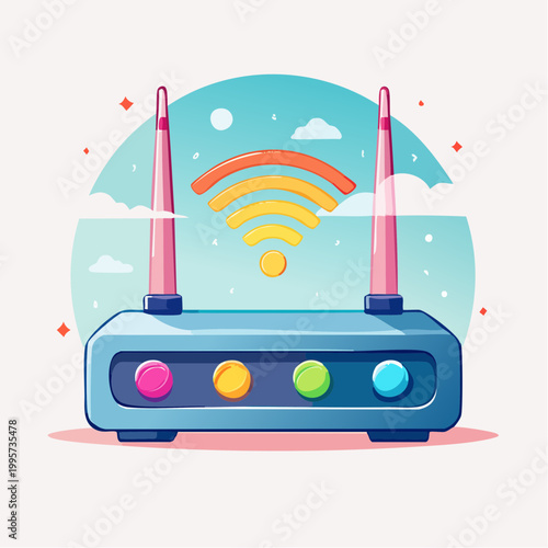 Wireless Router with Wi-Fi Signal