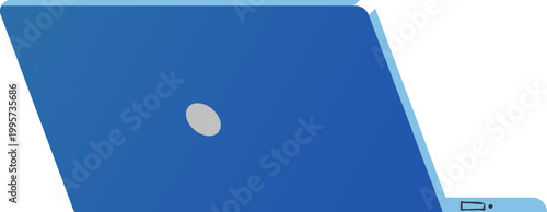 Flat style blue laptop