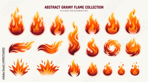 Bright grainy gradient flames collection