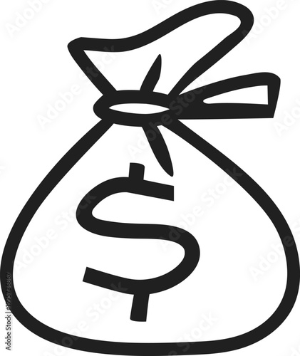 Canvas Money Bag with Dollar Sign