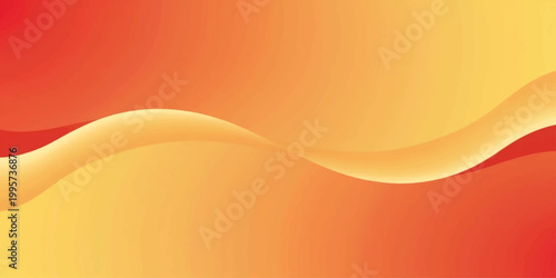Abstract orange background with gold waves and yellow gradient lines creates a fluid motion pattern for a modern vector art wallpaper design
