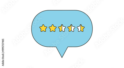 Customer Feedback - 3.5 Stars Rating in Speech Bubble Icon