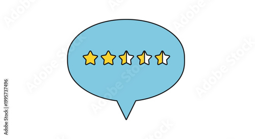 Customer feedback rating with stars inside speech bubble illustration