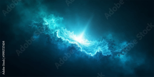 An abstract nature scene featuring an underwater world loop where blue rays of light pierce through the dark sea water like a heavenly sun cloudscape
