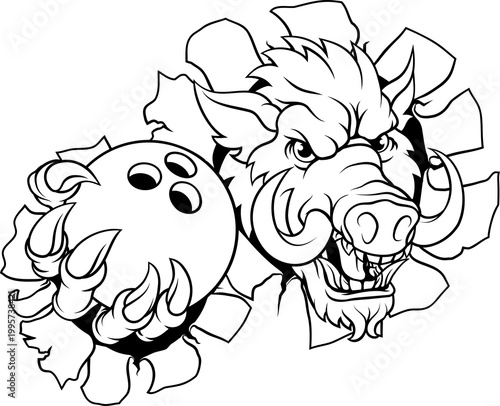 A wild boar, hog razorback ...