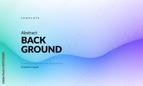 Abstract smooth wavy lines background in gradient colors. Light blue patterns. Modern design. Backdrop for web covers, ad banners presentations, posters, digital art, or social media graphics.