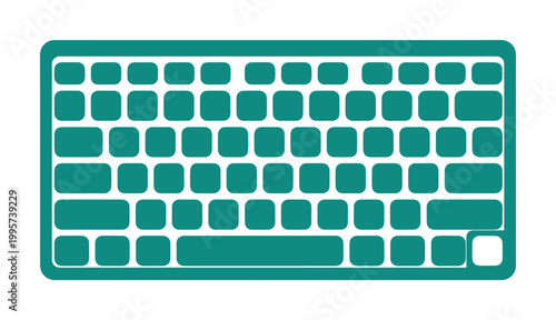 Minimalist Teal Computer Keyboard Vector Icon