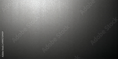 A sleek brushed metal texture background features a dark gray stainless steel pattern with a polished metallic silver surface design on an aluminum chrome plate wall material
