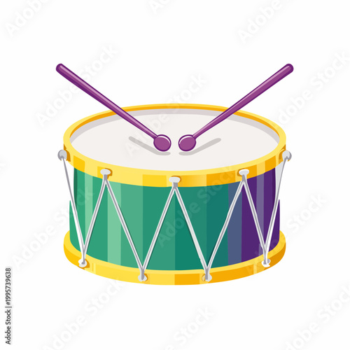 Colorful Drum with Drumsticks